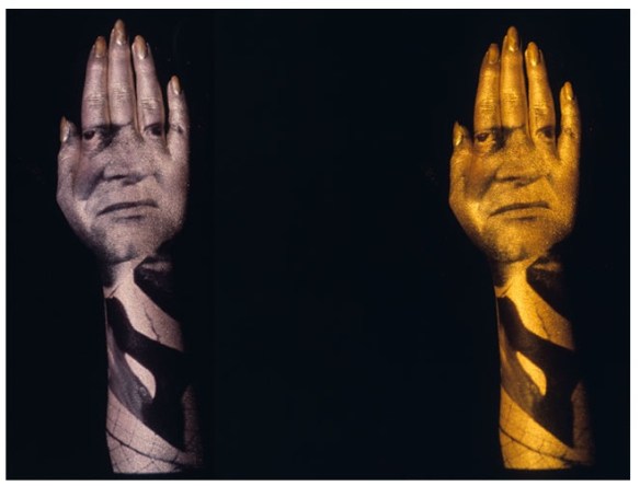 Two views of Robert Brownjohn’s preparatory studies for the Goldfinger title sequence. 1964. Silver-gelatin print. Photograph by Herbert Spencer. The Museum of Modern Art, New York. Gift of Don Goeman. © 2012 Eliza Brownjohn