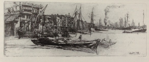 James McNeill Whistler. Thames Warehouses, 1859. Reproduced from Cooke, Gordon, Whistler on the Thames, Fine Art Society, 2013