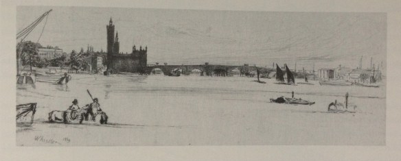 James McNeill Whistler. Old Westminster Bridge, 1859. Reproduced from Cooke, Gordon, Whistler on the Thames, Fine Art Society, 2013