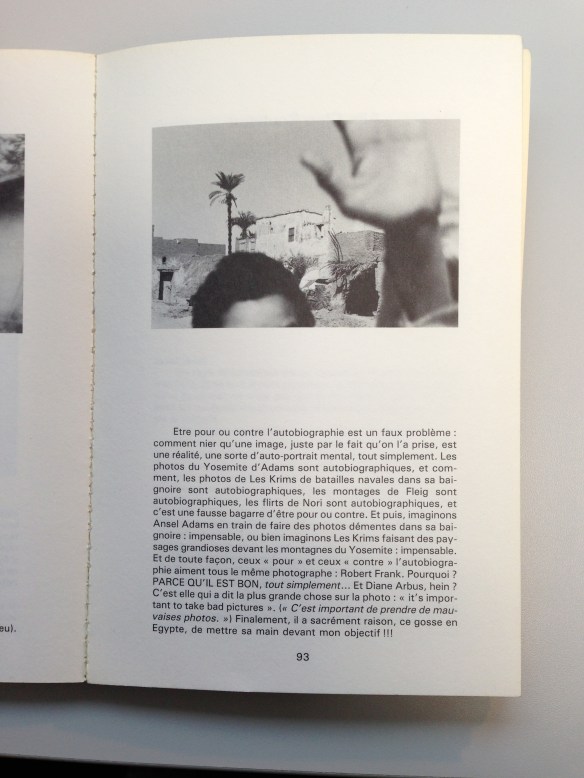 A page from Les Cahiers de la Photographie, 1984.  The picture reproduced was made by Plossu  in Egypt in 1977.