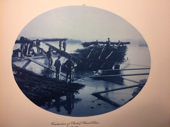 Henry Peter Bosse : Construction of Rock & Brush Dam, Low Water, 1891