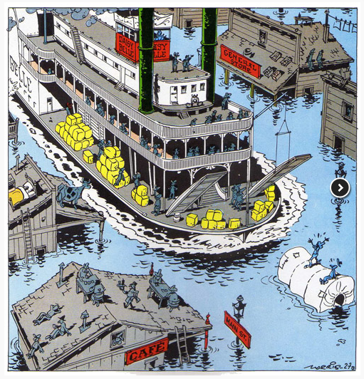 The Daisy Belle Taking the short cut after a Mississippi flood. Morris